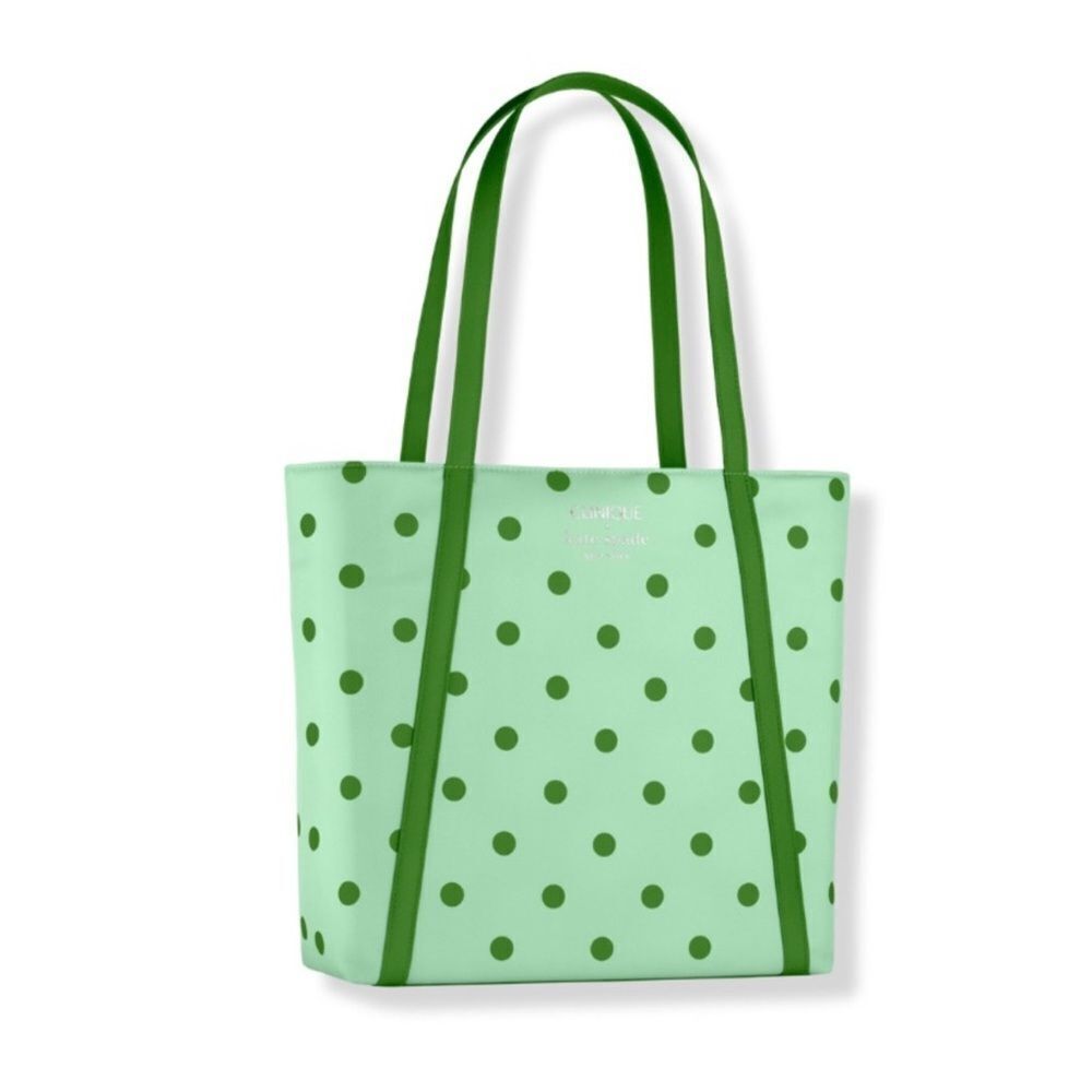 $15 🌙 Kate Spade X Clinique Green Polka Dot Tote 🆕‎ - Picture 5 of 8